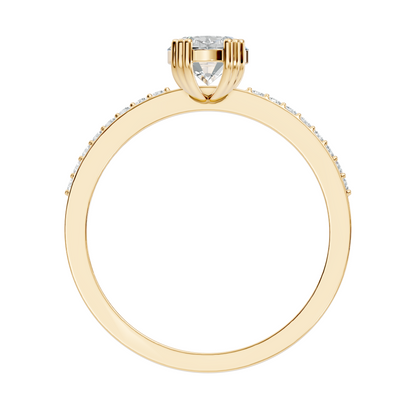 1.24Ct Oval and Round Cut High Quality  Diamond Unique Half Eternity Vintage Dainty Ring For Women's - HIGHCARAT DIAMONDS
