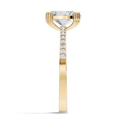 1.24Ct Oval and Round Cut High Quality  Diamond Unique Half Eternity Vintage Dainty Ring For Women's - HIGHCARAT DIAMONDS