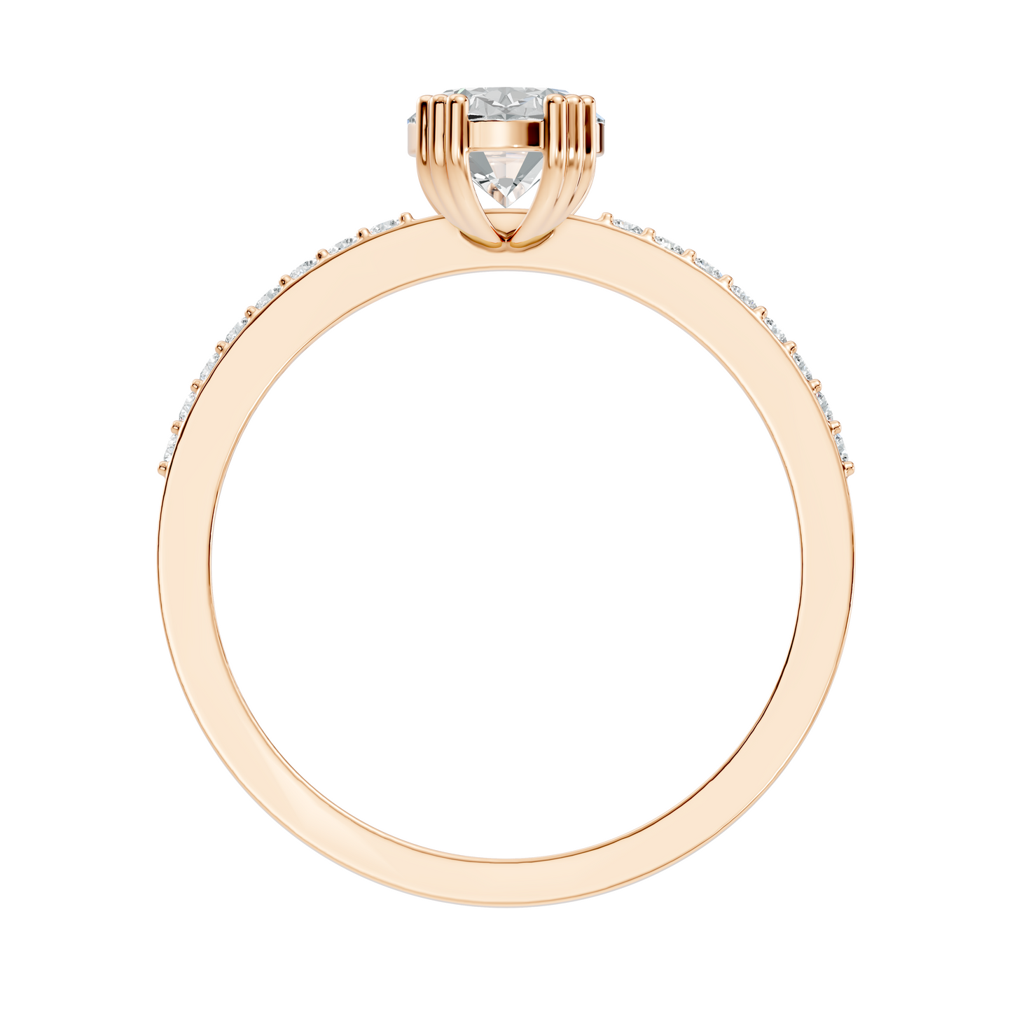 1.24Ct Oval and Round Cut High Quality  Diamond Unique Half Eternity Vintage Dainty Ring For Women's - HIGHCARAT DIAMONDS