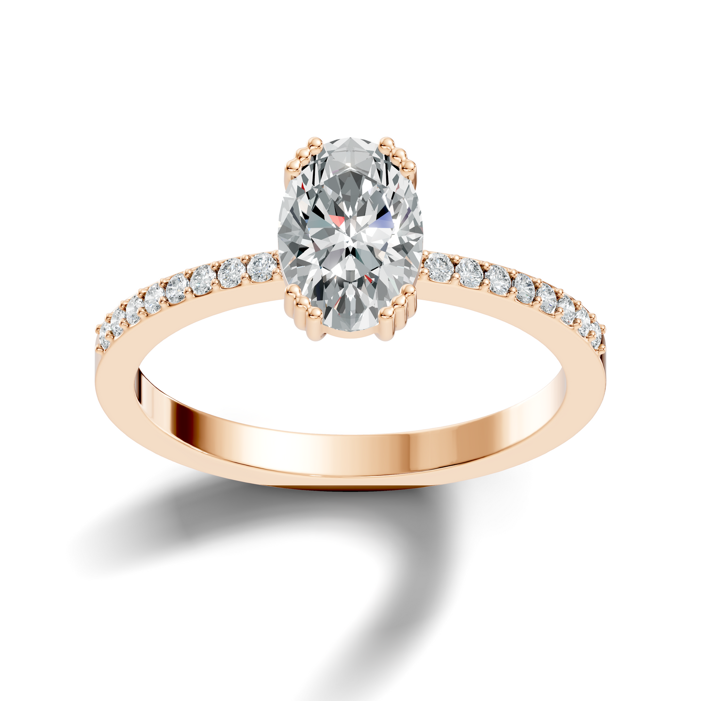 1.24Ct Oval and Round Cut High Quality  Diamond Unique Half Eternity Vintage Dainty Ring For Women's - HIGHCARAT DIAMONDS
