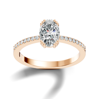1.24Ct Oval and Round Cut High Quality  Diamond Unique Half Eternity Vintage Dainty Ring For Women's - HIGHCARAT DIAMONDS