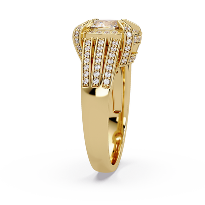 Oval Cut Lab Grown Diamond Split Band Halo Ring - HIGHCARAT DIAMONDS