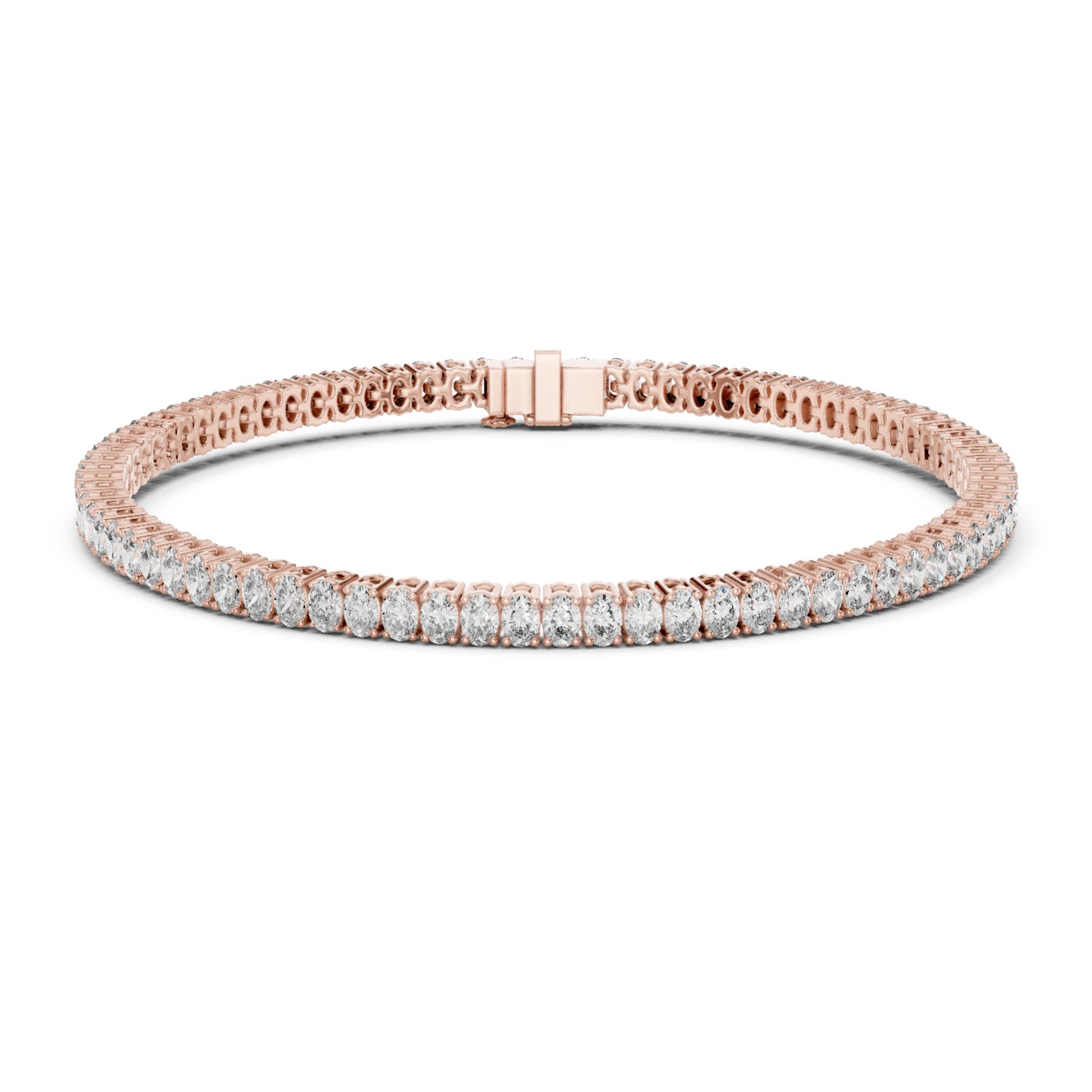 Prong Set 3.95Ct Oval Cut White Colorless Lab Grown Diamond Unique Hand Crafted Dainty Tennis Wedding Wear Bracelet - HIGHCARAT DIAMONDS