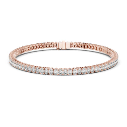 Prong Set 3.95Ct Oval Cut White Colorless Lab Grown Diamond Unique Hand Crafted Dainty Tennis Wedding Wear Bracelet - HIGHCARAT DIAMONDS
