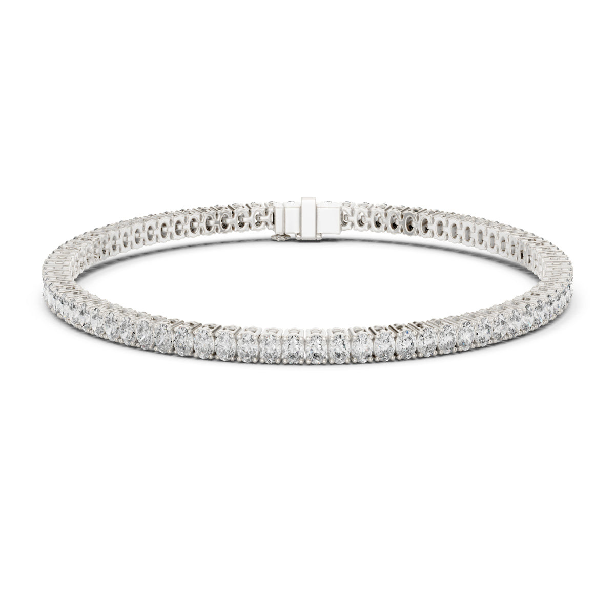 Prong Set 3.95Ct Oval Cut White Colorless Lab Grown Diamond Unique Hand Crafted Dainty Tennis Wedding Wear Bracelet - HIGHCARAT DIAMONDS