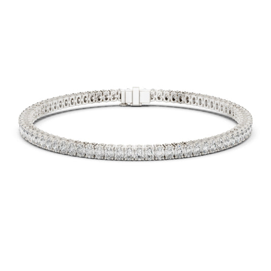 Prong Set 3.95Ct Oval Cut White Colorless Lab Grown Diamond Unique Hand Crafted Dainty Tennis Wedding Wear Bracelet - HIGHCARAT DIAMONDS