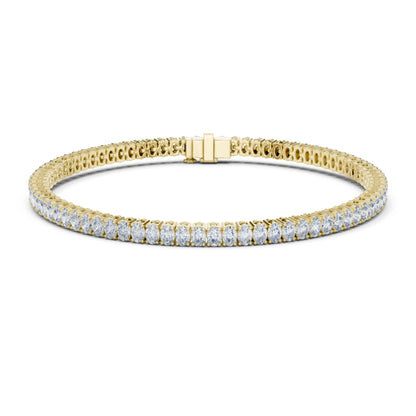 Prong Set 3.95Ct Oval Cut White Colorless Lab Grown Diamond Unique Hand Crafted Dainty Tennis Wedding Wear Bracelet - HIGHCARAT DIAMONDS