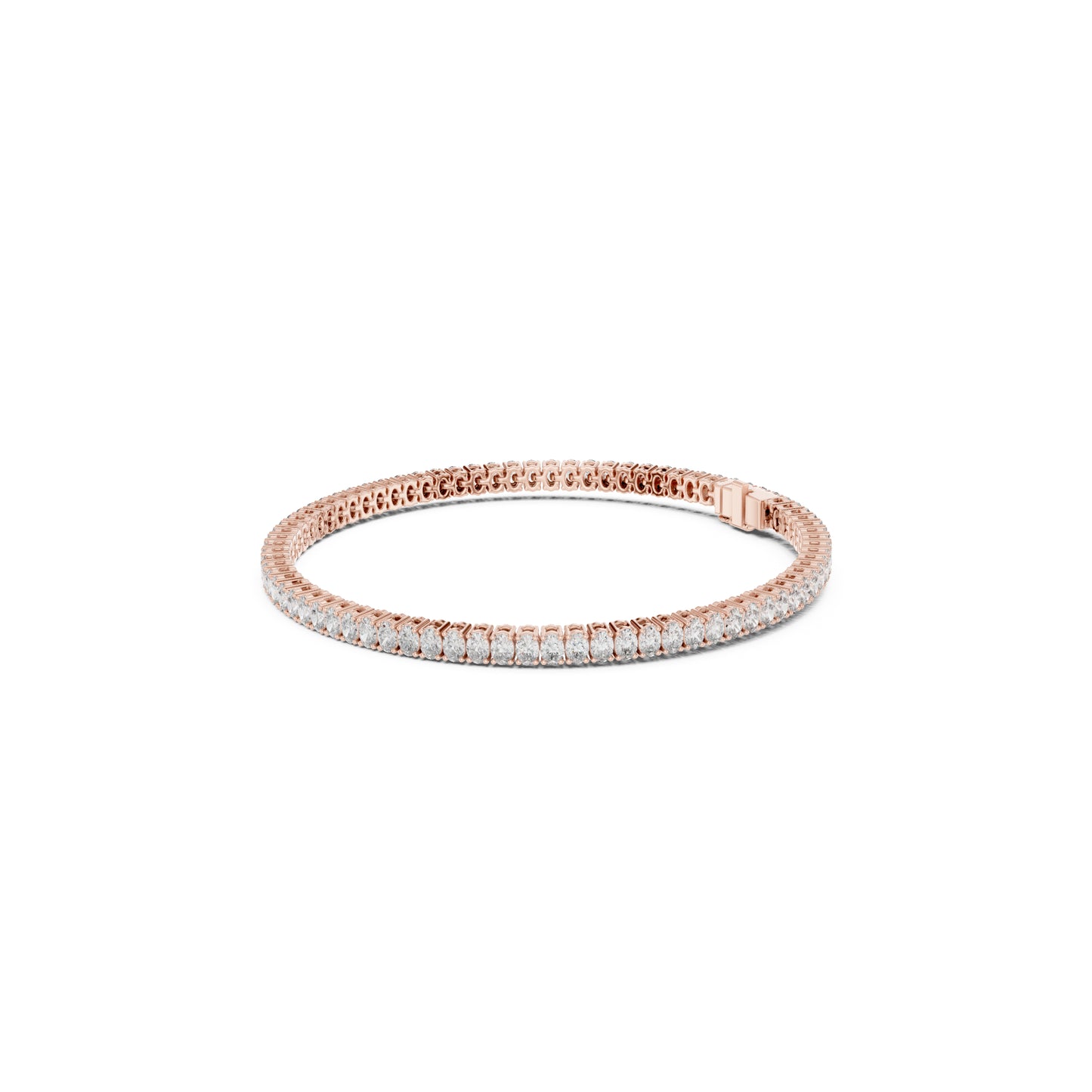 Prong Set 3.95Ct Oval Cut White Colorless Lab Grown Diamond Unique Hand Crafted Dainty Tennis Wedding Wear Bracelet - HIGHCARAT DIAMONDS