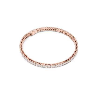 Prong Set 3.95Ct Oval Cut White Colorless Lab Grown Diamond Unique Hand Crafted Dainty Tennis Wedding Wear Bracelet - HIGHCARAT DIAMONDS