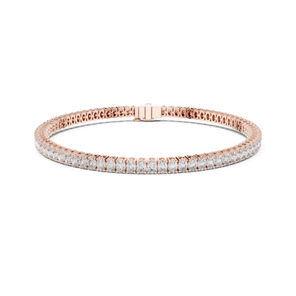 Prong Set 3.95Ct Oval Cut White Colorless Lab Grown Diamond Unique Hand Crafted Dainty Tennis Wedding Wear Bracelet - HIGHCARAT DIAMONDS