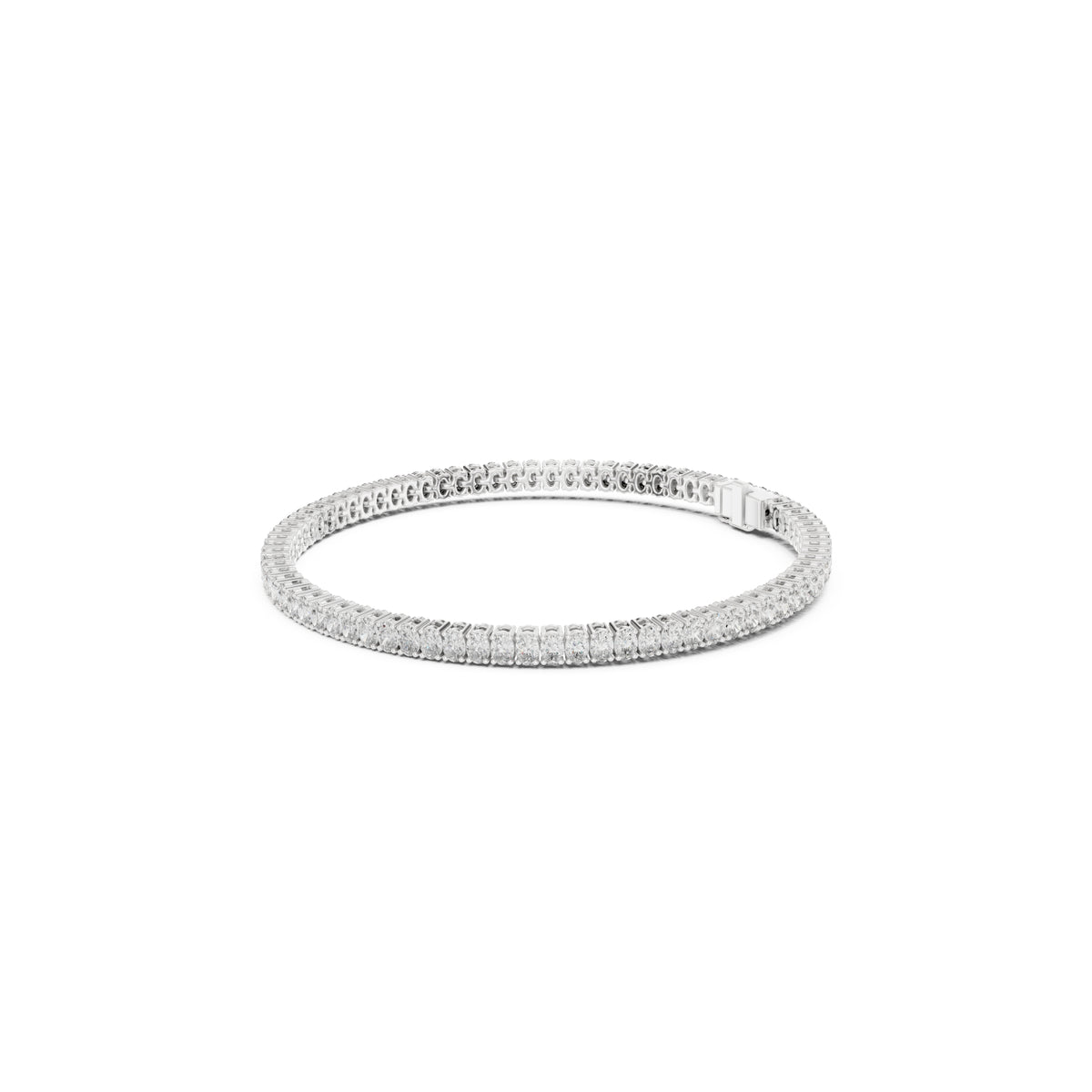 Prong Set 3.95Ct Oval Cut White Colorless Lab Grown Diamond Unique Hand Crafted Dainty Tennis Wedding Wear Bracelet - HIGHCARAT DIAMONDS