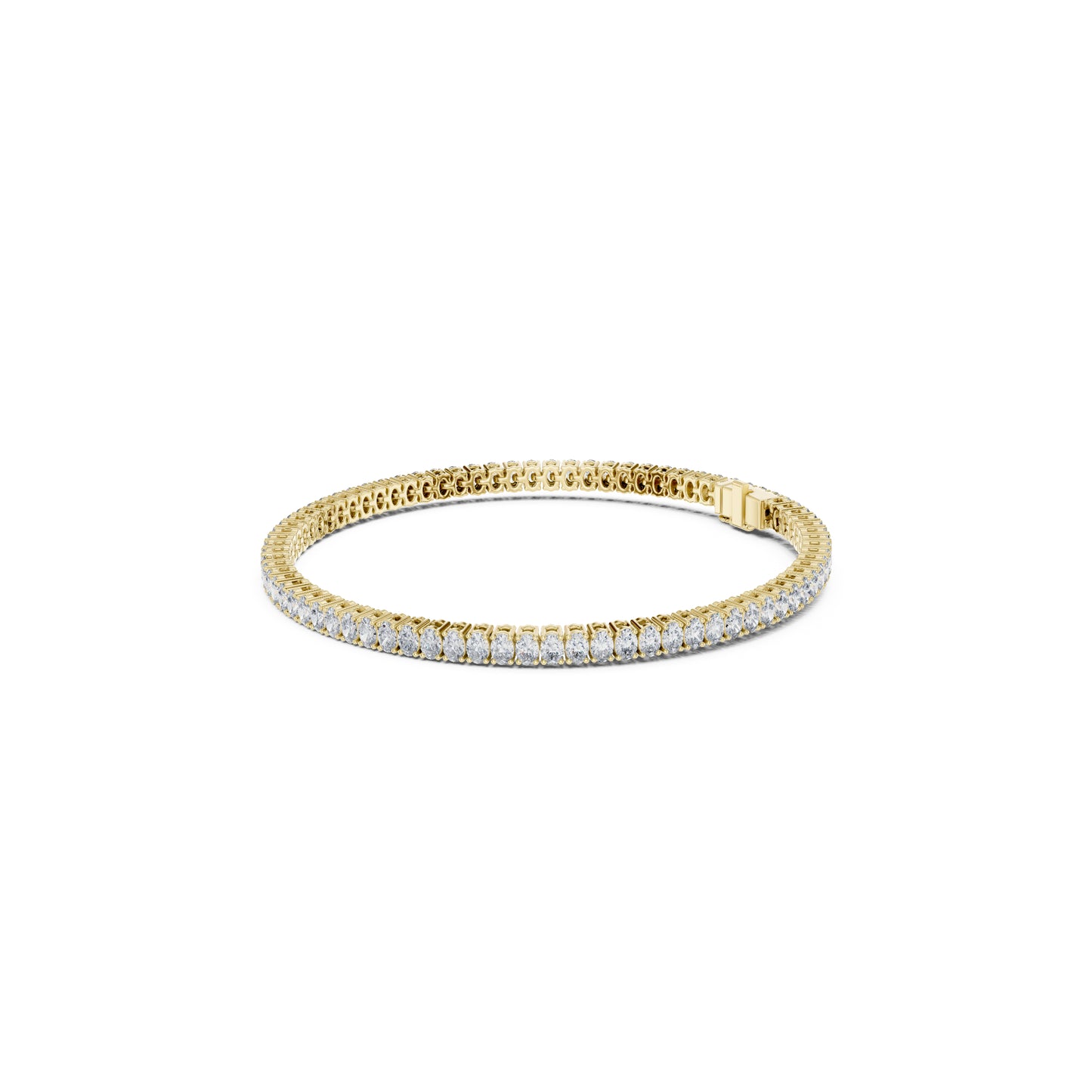 Prong Set 3.95Ct Oval Cut White Colorless Lab Grown Diamond Unique Hand Crafted Dainty Tennis Wedding Wear Bracelet - HIGHCARAT DIAMONDS