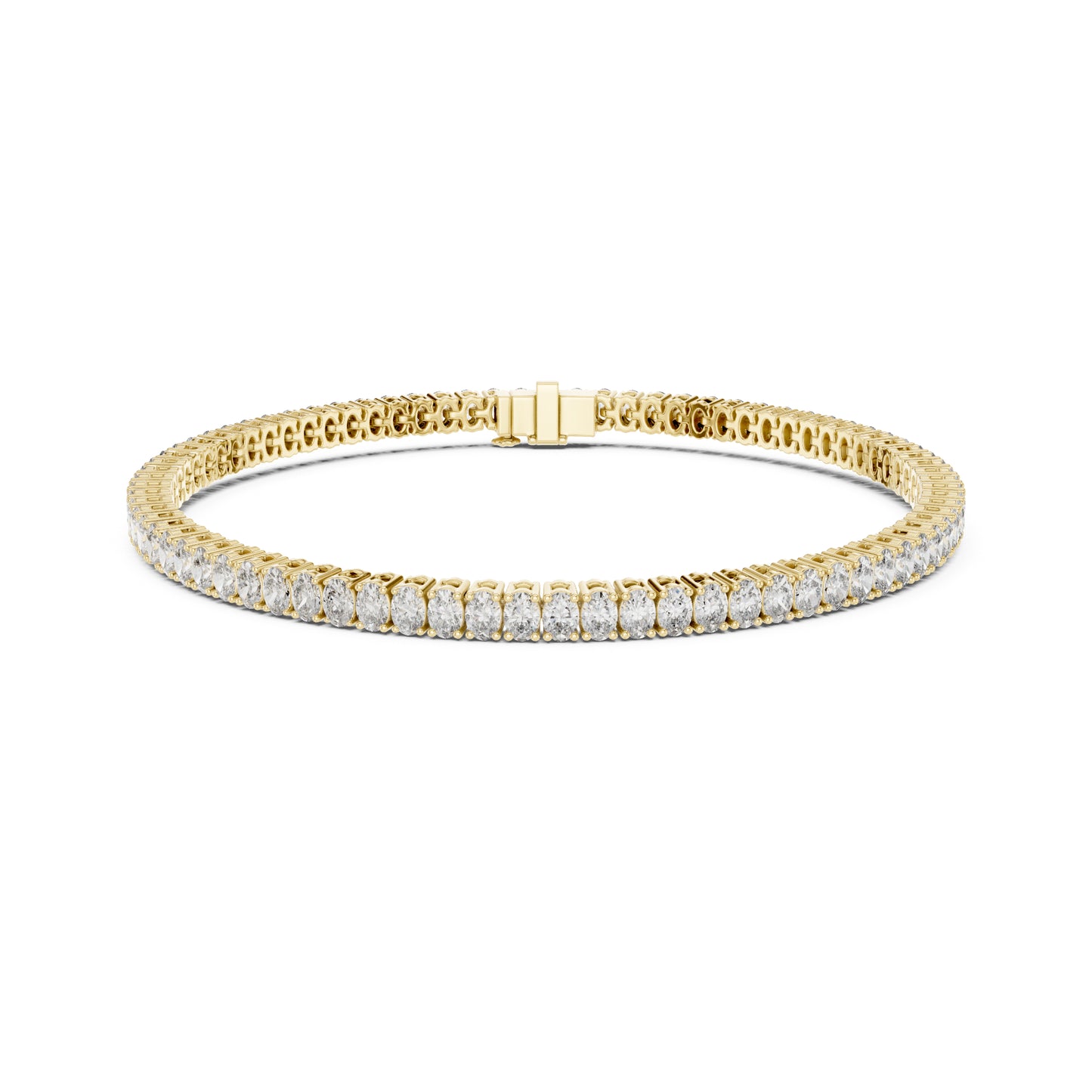 Prong Set 3.95Ct Oval Cut White Colorless Lab Grown Diamond Unique Hand Crafted Dainty Tennis Wedding Wear Bracelet - HIGHCARAT DIAMONDS