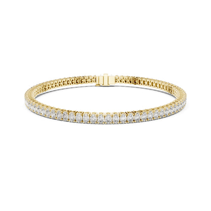 Prong Set 3.95Ct Oval Cut White Colorless Lab Grown Diamond Unique Hand Crafted Dainty Tennis Wedding Wear Bracelet - HIGHCARAT DIAMONDS
