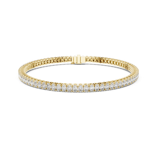 Prong Set 3.95Ct Oval Cut White Colorless Lab Grown Diamond Unique Hand Crafted Dainty Tennis Wedding Wear Bracelet - HIGHCARAT DIAMONDS
