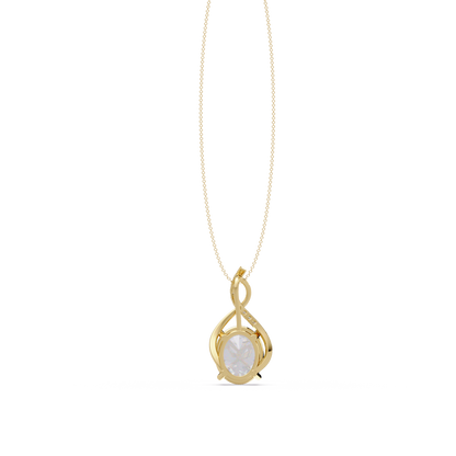 Oval Cut Lab Grown Diamond Twist Pendant - HIGHCARAT DIAMONDS
