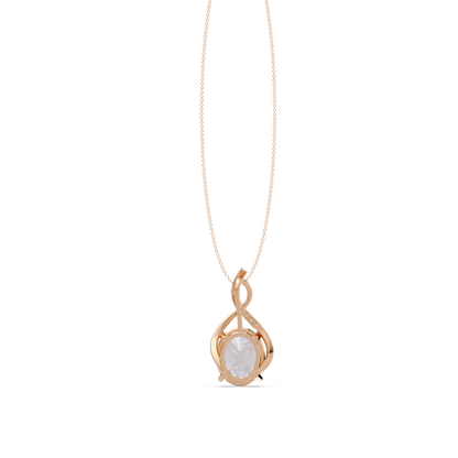 Oval Cut Lab Grown Diamond Twist Pendant - HIGHCARAT DIAMONDS
