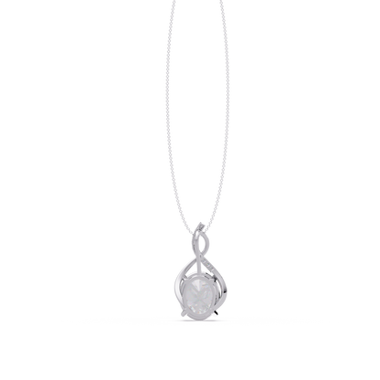 Oval Cut Lab Grown Diamond Twist Pendant - HIGHCARAT DIAMONDS
