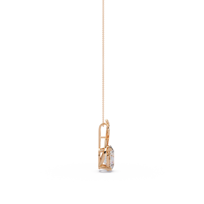 Oval Cut Lab Grown Diamond Twist Pendant - HIGHCARAT DIAMONDS