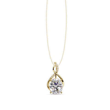 Oval Cut Lab Grown Diamond Twist Pendant - HIGHCARAT DIAMONDS