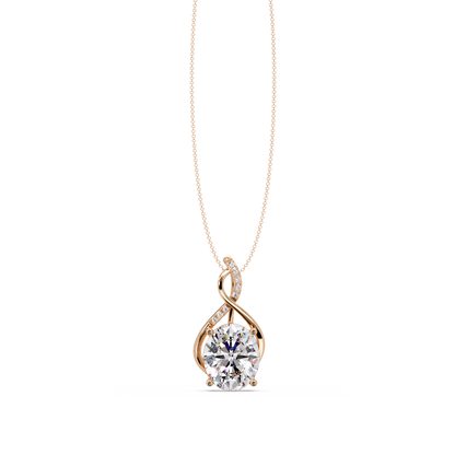 Oval Cut Lab Grown Diamond Twist Pendant - HIGHCARAT DIAMONDS