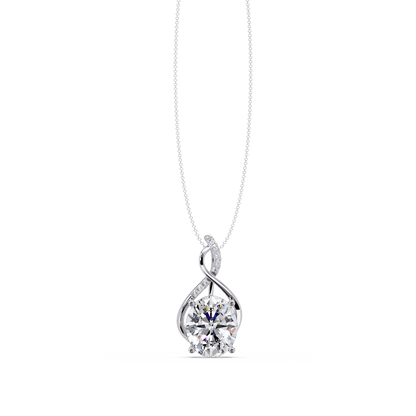 Oval Cut Lab Grown Diamond Twist Pendant - HIGHCARAT DIAMONDS