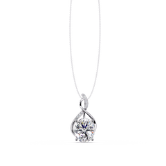 Oval Cut Lab Grown Diamond Twist Pendant - HIGHCARAT DIAMONDS