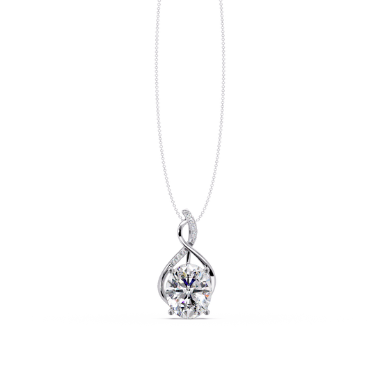 Oval Cut Lab Grown Diamond Twist Pendant - HIGHCARAT DIAMONDS