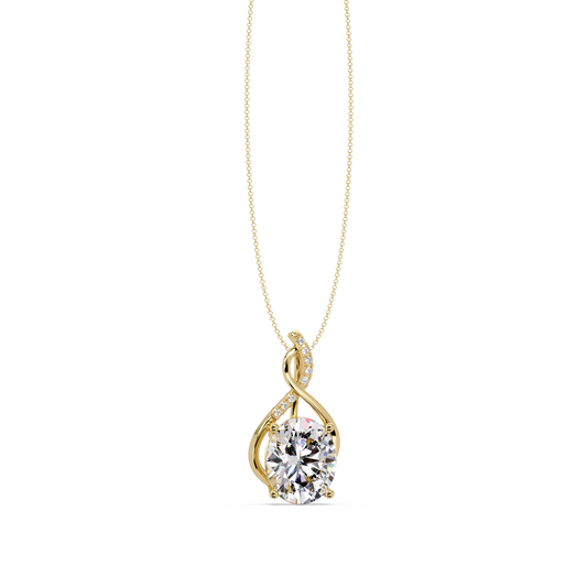 Oval Cut Lab Grown Diamond Twist Pendant - HIGHCARAT DIAMONDS