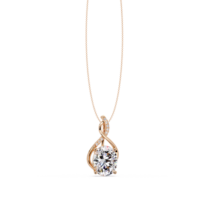 Oval Cut Lab Grown Diamond Twist Pendant - HIGHCARAT DIAMONDS