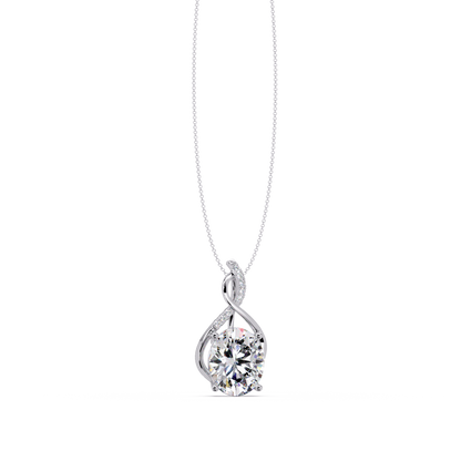 Oval Cut Lab Grown Diamond Twist Pendant - HIGHCARAT DIAMONDS