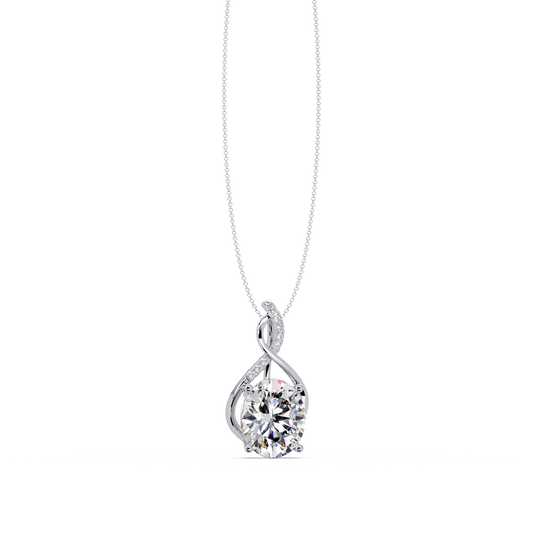 Oval Cut Lab Grown Diamond Twist Pendant - HIGHCARAT DIAMONDS