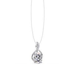 Oval Cut Lab Grown Diamond Twist Pendant - HIGHCARAT DIAMONDS