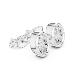 Oval Cut Lab Grown Diamond Vintage Stud Earrings