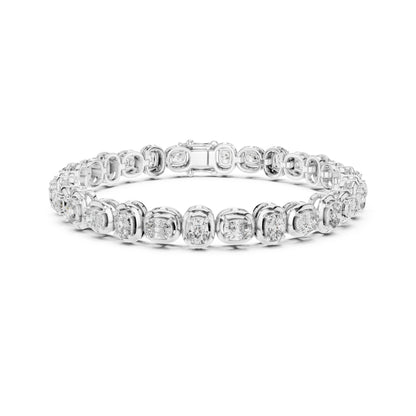 Round Cut Top Grade Labgrown Diamond Elegant Prong Set Classic Wedding Tennis Bracelet For Women's - HIGHCARAT DIAMONDS
