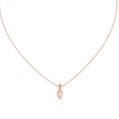 Colorless Oval Labgrown Diamond Solitaire Pendant For Women In 14K solid white Gold - HIGHCARAT DIAMONDS