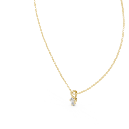 Colorless Oval Labgrown Diamond Solitaire Pendant For Women In 14K solid white Gold - HIGHCARAT DIAMONDS