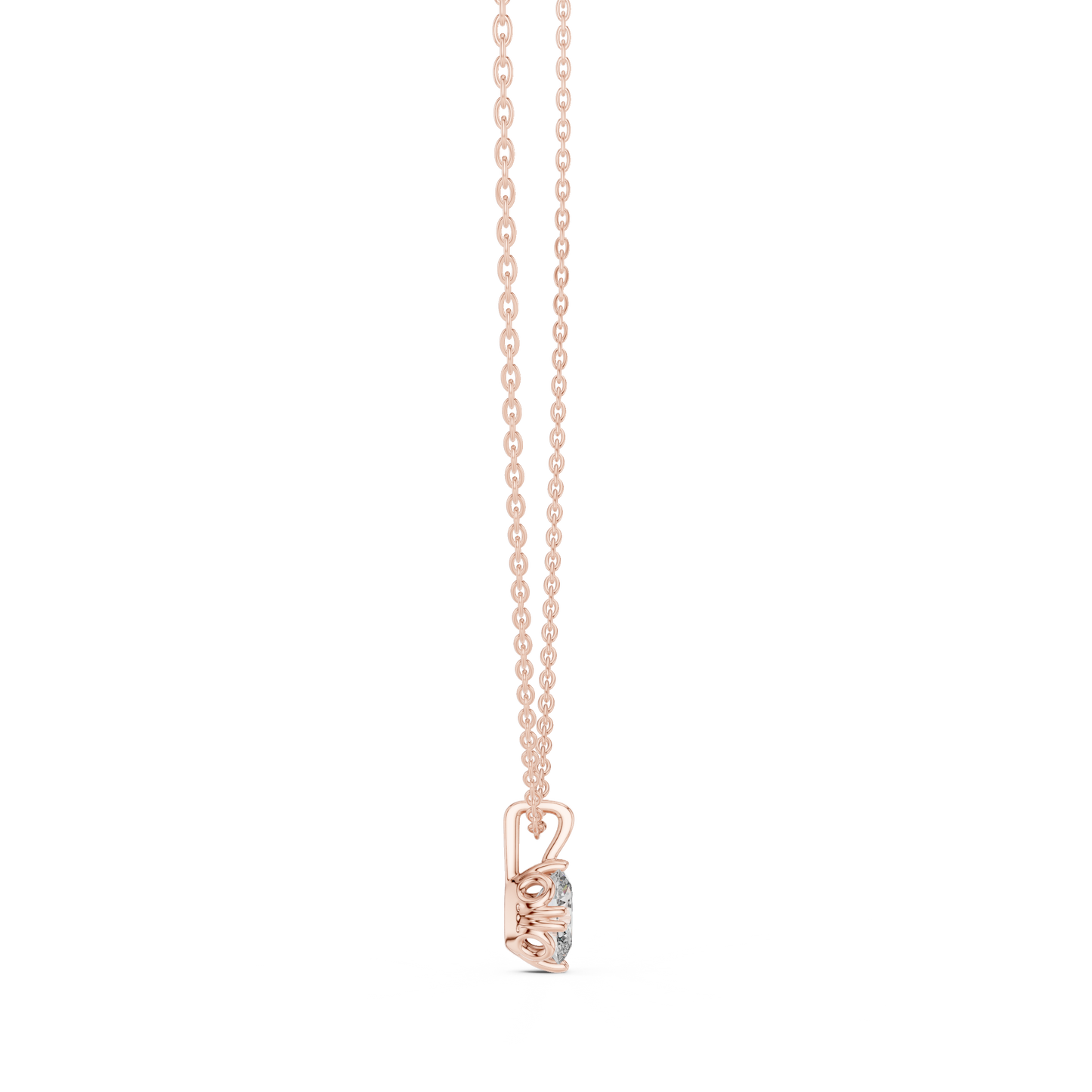 0.75 CT Oval Cut Labgrown Diamond Soliatire Pendant For Her In 14K Solid White Gold - HIGHCARAT DIAMONDS