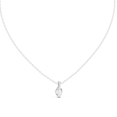 Oval Diamond Pendant Side Profile Showing Double Prong Setting