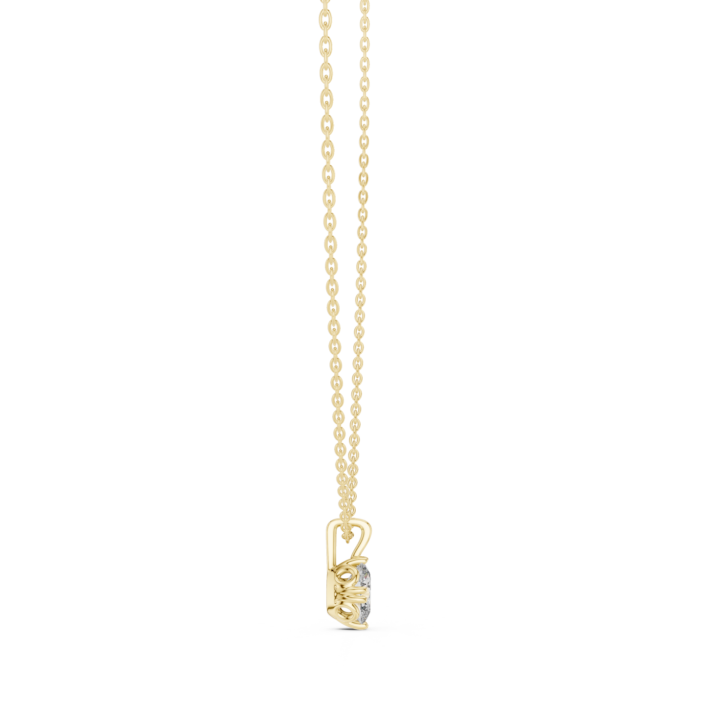 0.75 CT Oval Cut Labgrown Diamond Soliatire Pendant For Her In 14K Solid White Gold - HIGHCARAT DIAMONDS