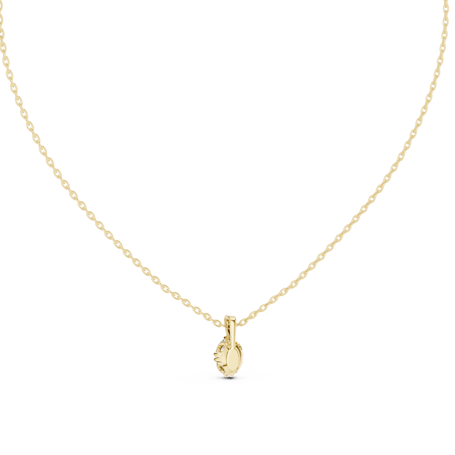 0.75 CT Oval Cut Labgrown Diamond Soliatire Pendant For Her In 14K Solid White Gold - HIGHCARAT DIAMONDS