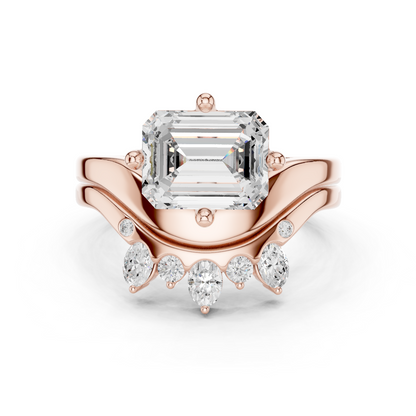 Emerald, Oval & Round Shape Lab grown Diamond unique Shape Different Classic Diamond Ring For Her Women - HIGHCARAT DIAMONDS