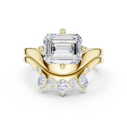 Emerald, Oval & Round Shape Lab grown Diamond unique Shape Different Classic Diamond Ring For Her Women - HIGHCARAT DIAMONDS