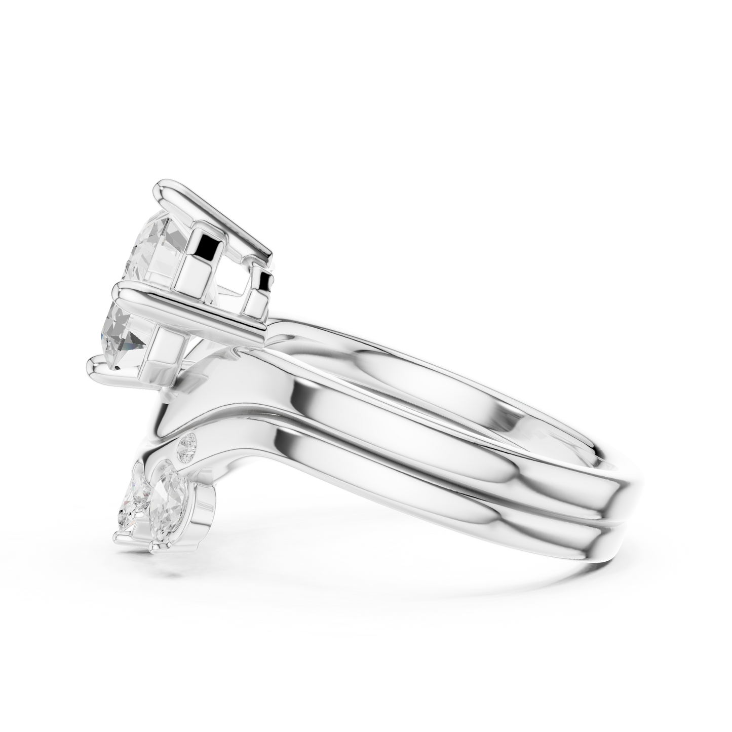 Emerald, Oval & Round Shape Lab grown Diamond unique Shape Different Classic Diamond Ring For Her Women - HIGHCARAT DIAMONDS