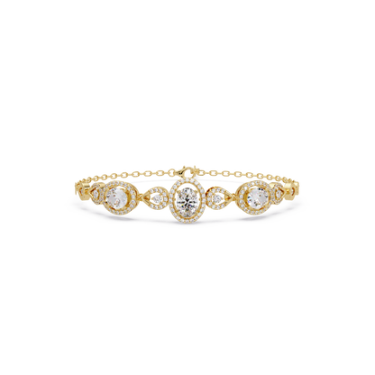 Oval Halo Lab Grown Diamond Designer Bracelet - HIGHCARAT DIAMONDS