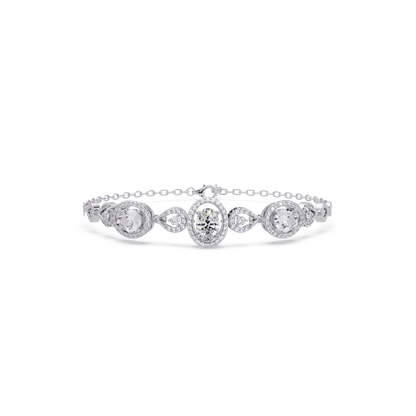 Oval Halo Lab Grown Diamond Designer Bracelet - HIGHCARAT DIAMONDS