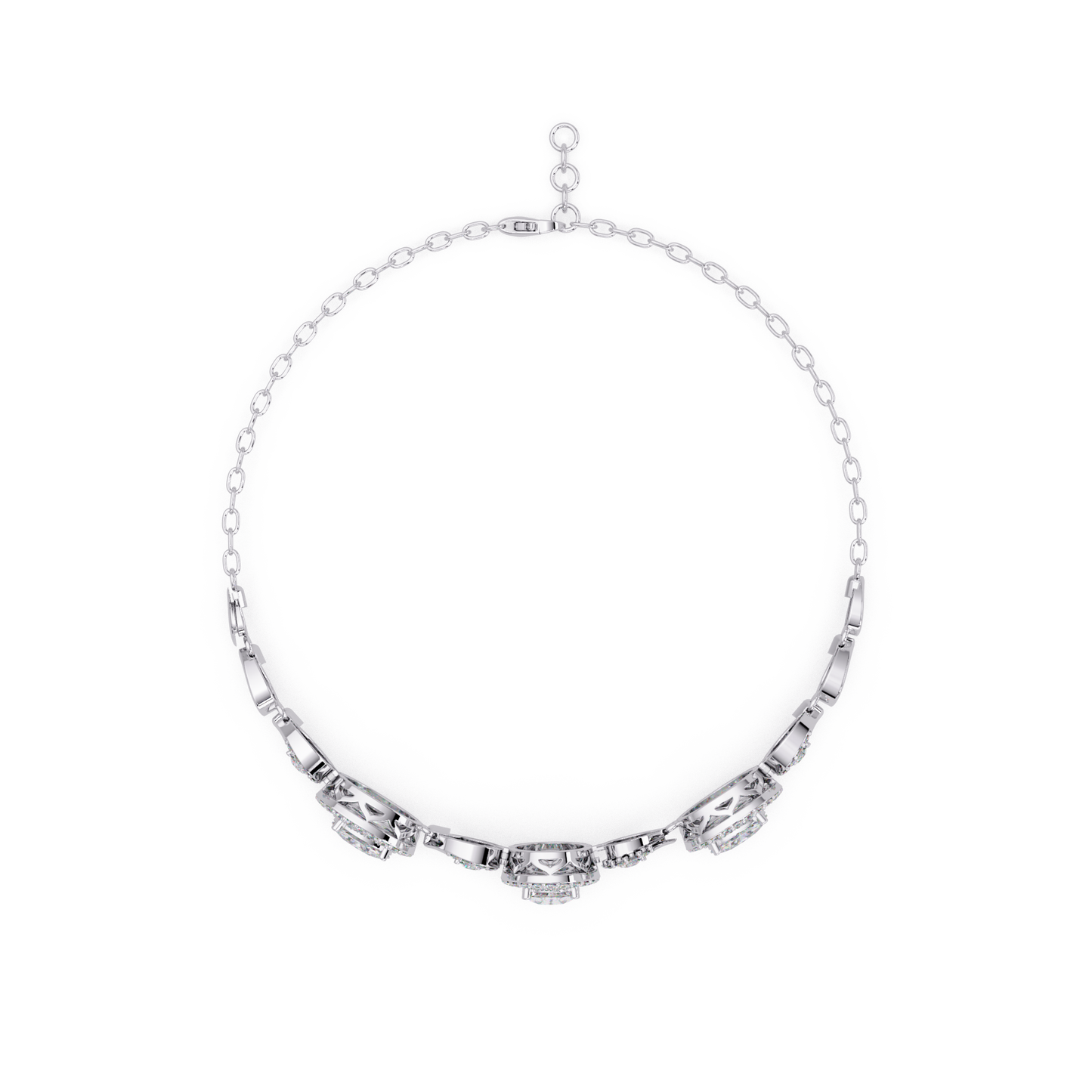 Oval Halo Lab Grown Diamond Designer Bracelet - HIGHCARAT DIAMONDS