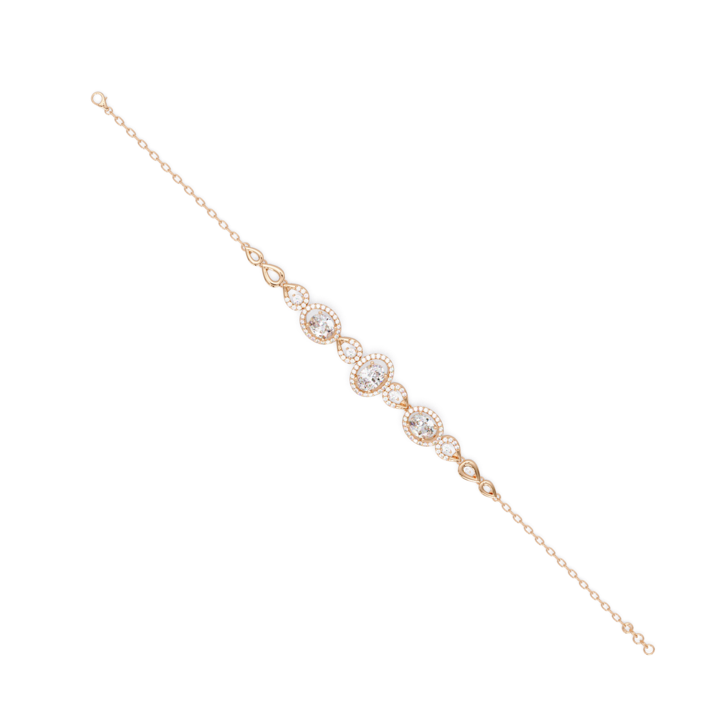 Oval Halo Lab Grown Diamond Designer Bracelet - HIGHCARAT DIAMONDS
