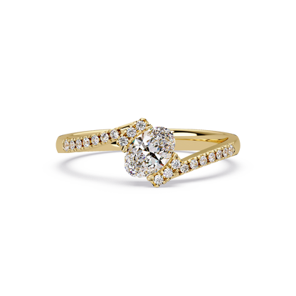 Oval Lab Grown Diamond Bypass Engagement Ring - HIGHCARAT DIAMONDS