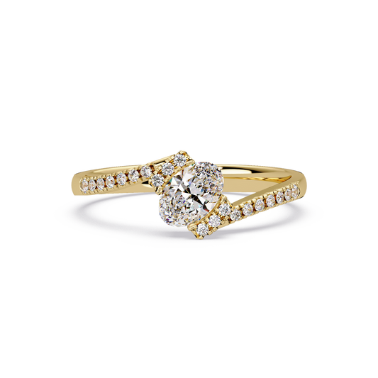 Oval Lab Grown Diamond Bypass Engagement Ring - HIGHCARAT DIAMONDS